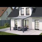 Terasztető pro antracit 3000 X 3000 MM - PC fehér zebracsíkos