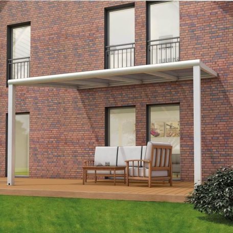 Terasztető pro fehér 4000 X 4000 MM - PC fehér zebracsíkos