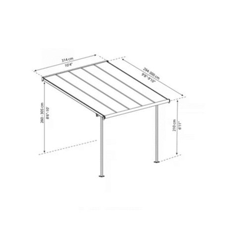 Terasztető Capri szürke 2,99x3,14m